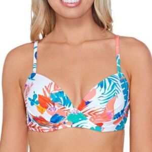 RAISINS Moonshadow UW Pushup Bikini Swim Top Size Small Floral Retail $42